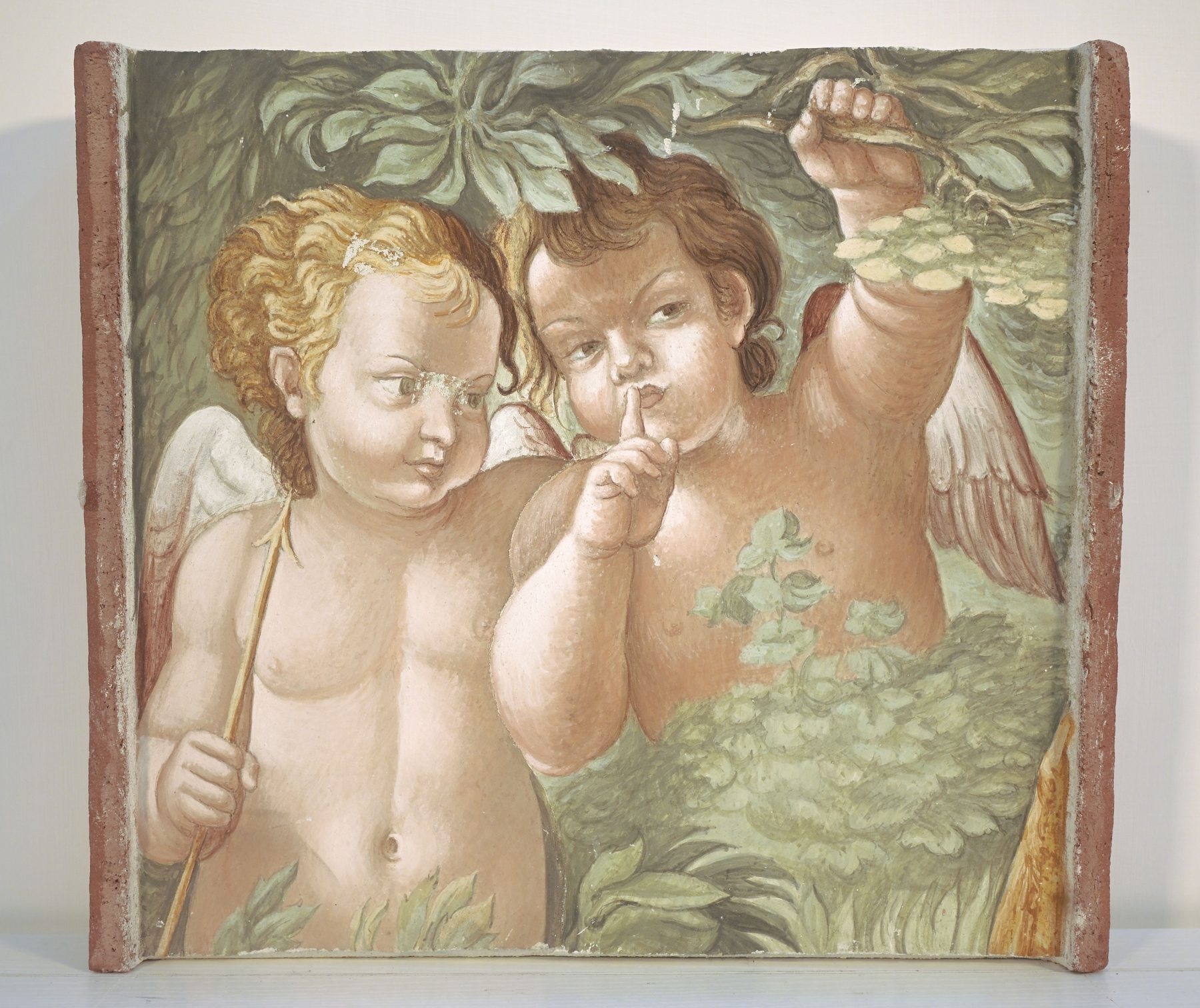 The same fresco after colorimetric calibration, with neutral white balance and accurate colour